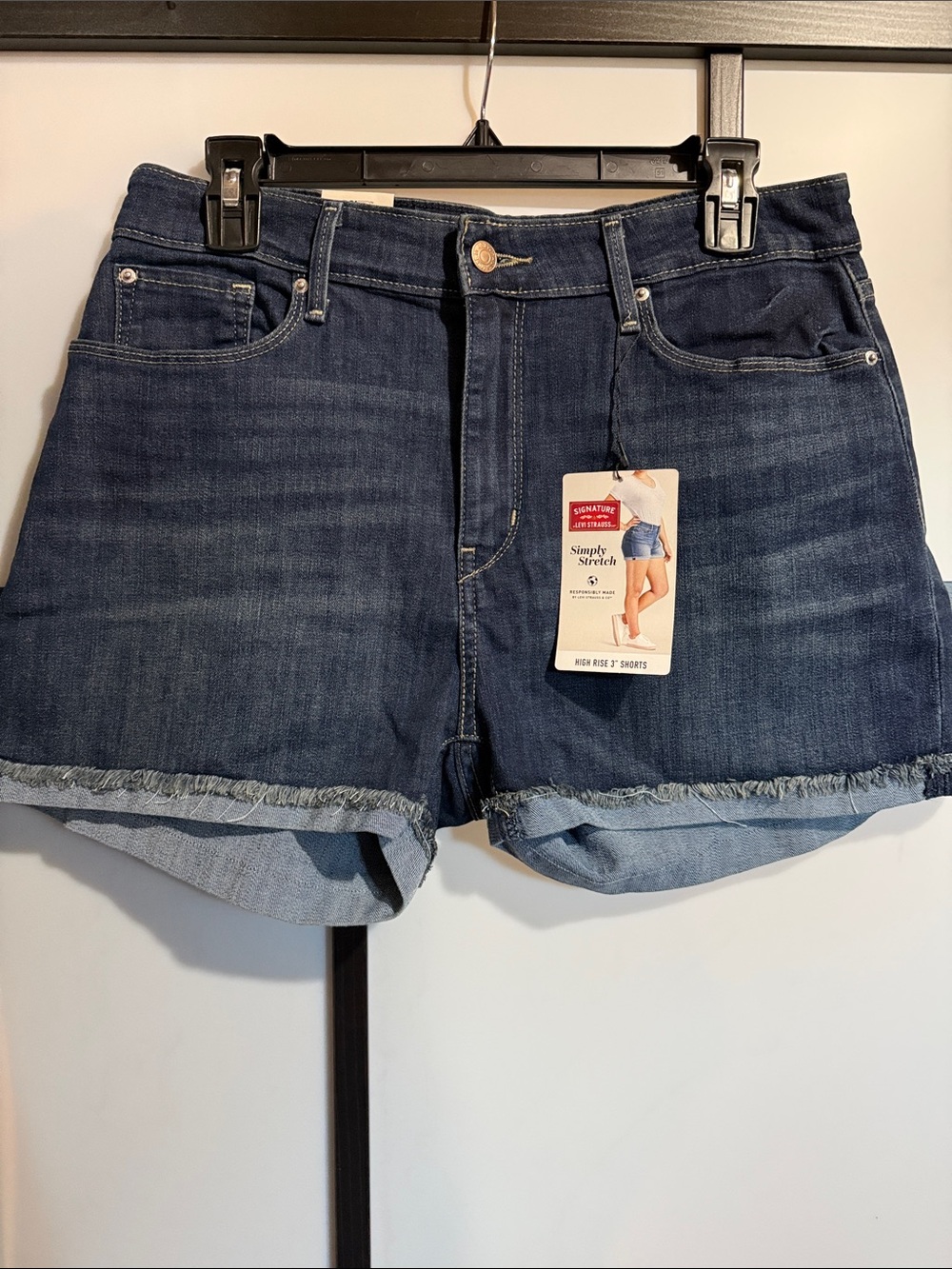 Signature by Levi Strauss Indigo Rolled Hem Jean Shorts